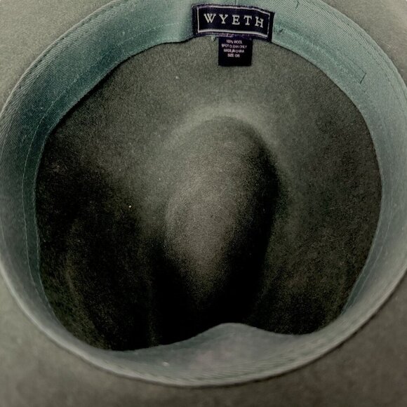 Wyeth Rancher Hat Hunter Green 100 % Wool Womens Fedora Felt One Size - Picture 10 of 13